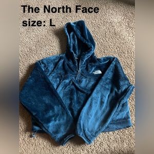 Blue North Face Cropped ZipUp with Hood